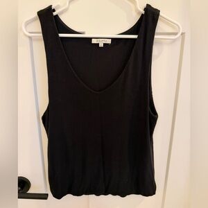 Z Supply Black Ribbed V-Neck Tank